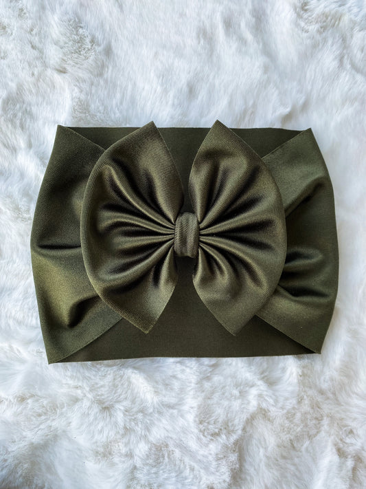 Olive satin wrap