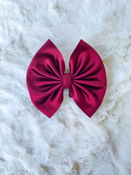 Burgundy satin clip/nylon