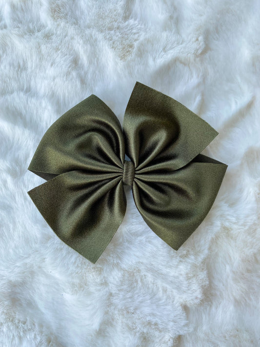 Olive satin pinwheel CLIP