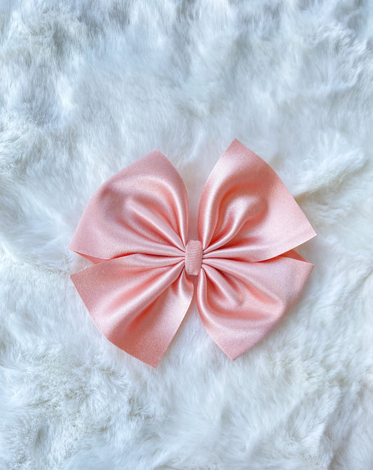 Blush satin pinwheel clips